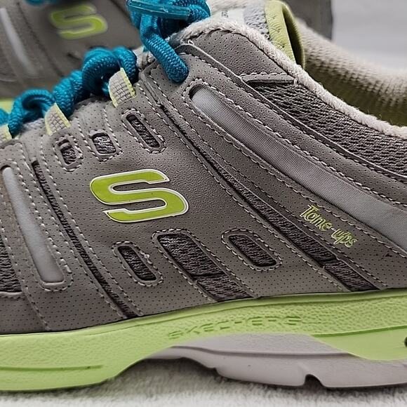πSKECHERSπKINETIC CORE TONE UP LADIES 11 GREY/LIME GREEN GUC GOOD RUBBER SOLE - Picture 6 of 16